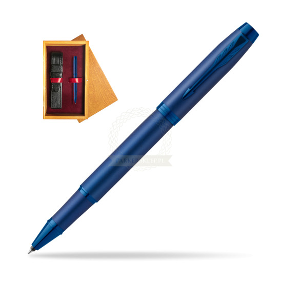 Parker IM PROFESSIONALS MONOCHROME BLUE Rollerball Pen in single wooden box Honey Single Maroon