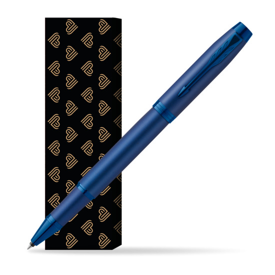 Parker IM PROFESSIONALS MONOCHROME BLUE Rollerball Pen in cover Golden Hearts