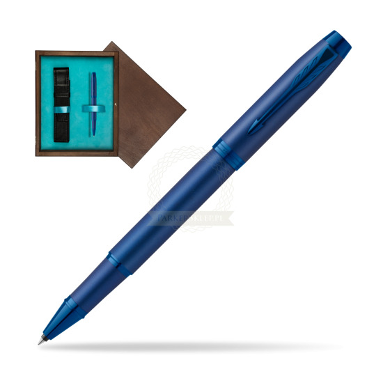 Parker IM PROFESSIONALS MONOCHROME BLUE Rollerball Pen in single wooden box Wenge Single Turquoise 