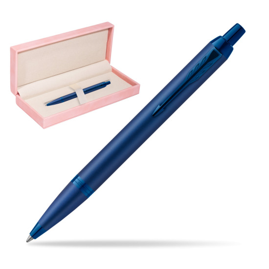 Parker IM PROFESSIONALS MONOCHROME BLUE Penna a Sfera in suede box pink