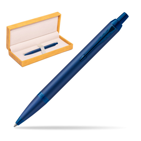 Parker IM PROFESSIONALS MONOCHROME BLUE Penna a Sfera in suede box yellow