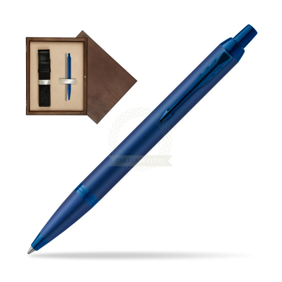 Parker IM PROFESSIONALS MONOCHROME BLUE Penna a Sfera in single wooden box Wenge Single Ecru