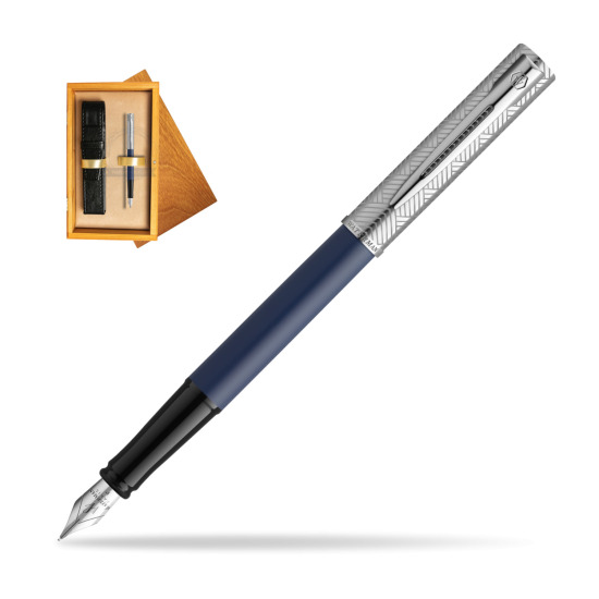 Waterman Allure Deluxe Blue Penna Stilografica in single wooden box Honey Single Ecru