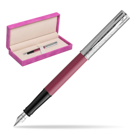 Waterman Allure Deluxe Pink Penna Stilografica in suede box fuchsia