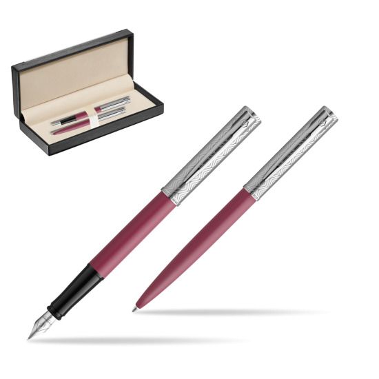 Waterman Penna Stilografica + Penna a Sfera Allure Deluxe Pink in classic box black