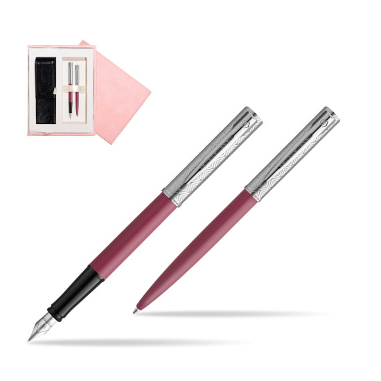 Waterman Penna Stilografica + Penna a Sfera Allure Deluxe Pink in suede box pink