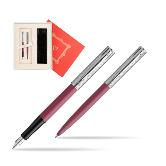 Waterman Penna Stilografica + Penna a Sfera Allure Deluxe Pink  "Red Love"