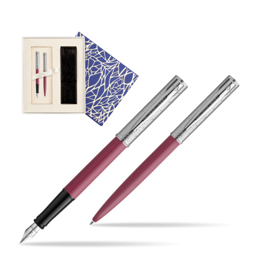 Waterman Penna Stilografica + Penna a Sfera Allure Deluxe Pink  Universal Crystal Blue