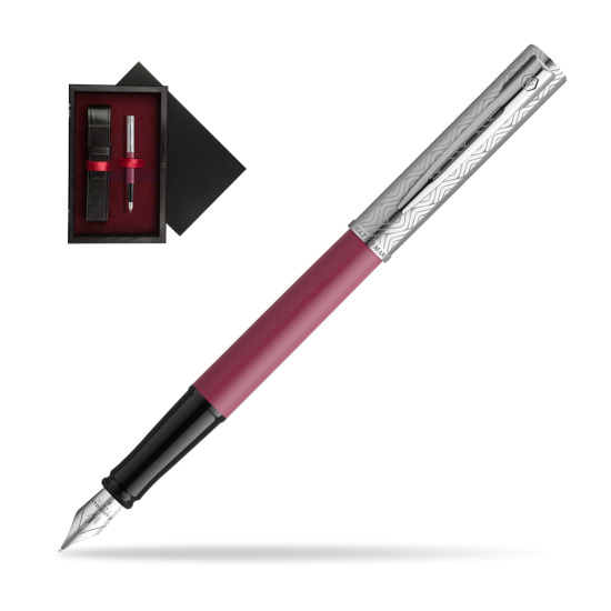 Waterman Allure Deluxe Pink Penna Stilografica in single wooden box Black Single Maroon