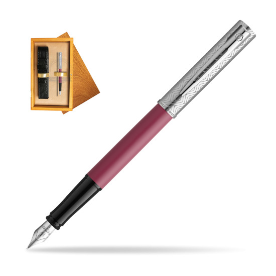 Waterman Allure Deluxe Pink Penna Stilografica in single wooden box Honey Single Ecru