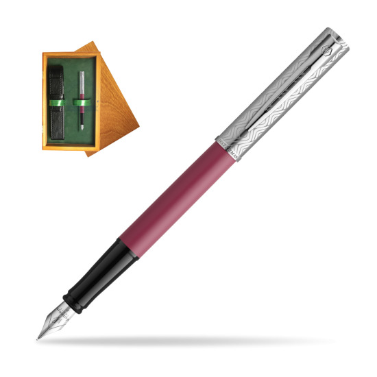 Waterman Allure Deluxe Pink Penna Stilografica in single wooden box Honey Single Green