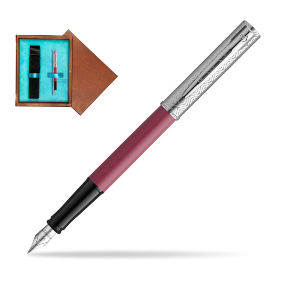 Waterman Allure Deluxe Pink Penna Stilografica in single wooden box Mahogany Single Turquoise 