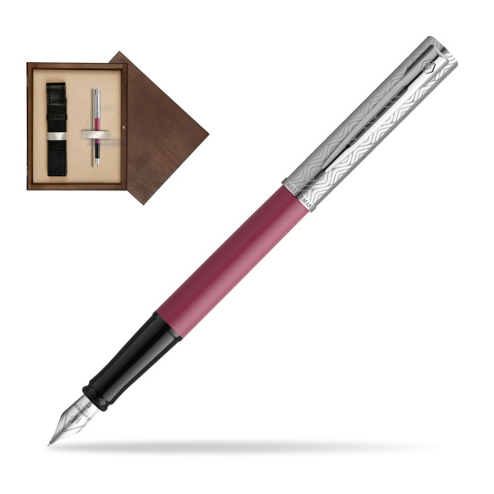 Waterman Allure Deluxe Pink Penna Stilografica in single wooden box Wenge Single Ecru