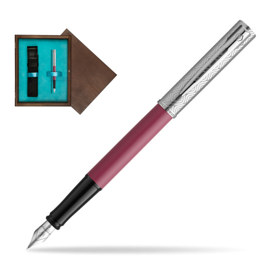 Waterman Allure Deluxe Pink Penna Stilografica in single wooden box Wenge Single Turquoise 