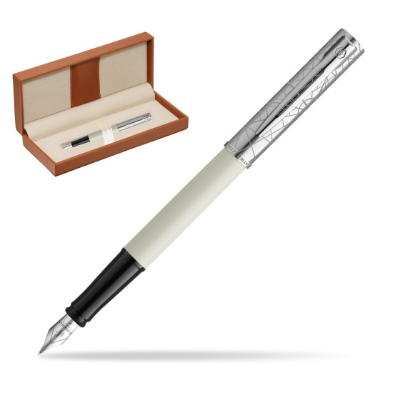 Waterman Allure Deluxe White Penna Stilografica  in classic box brown