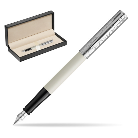 Waterman Allure Deluxe White Penna Stilografica in classic box pure black
