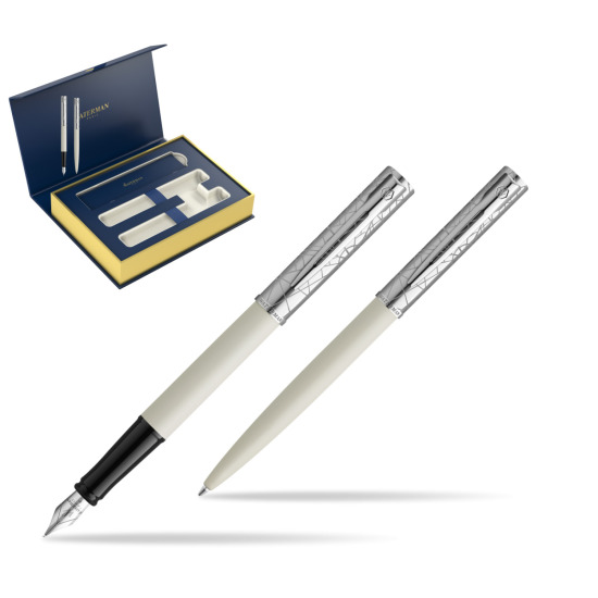 Waterman Penna Stilografica + Penna a Sfera Allure Deluxe White 