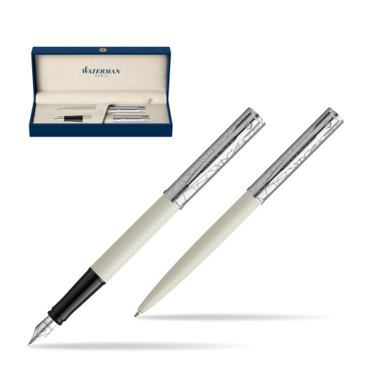 Waterman Penna Stilografica + Penna a Sfera Allure Deluxe White