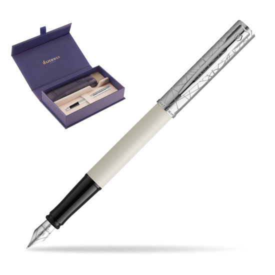 Waterman Allure Deluxe White Penna Stilografica in original Waterman box, slide-out case