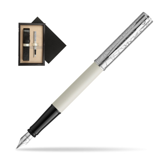 Waterman Allure Deluxe White Penna Stilografica in single wooden box Wenge Single Ecru