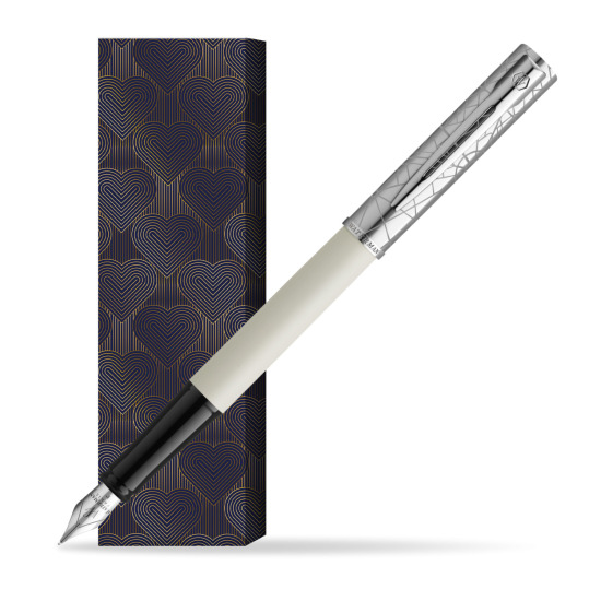 Waterman Allure Deluxe White Penna Stilografica in cover Glamour Love