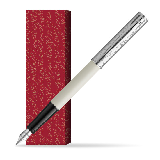 Waterman Allure Deluxe White Penna Stilografica in cover True Love