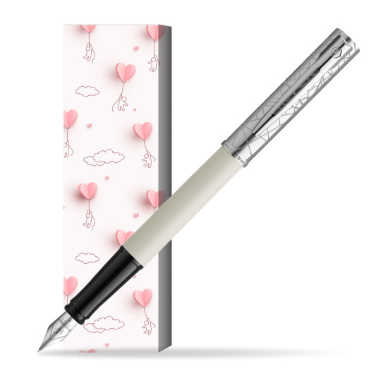 Waterman Allure Deluxe White Penna Stilografica in cover Love is in the air