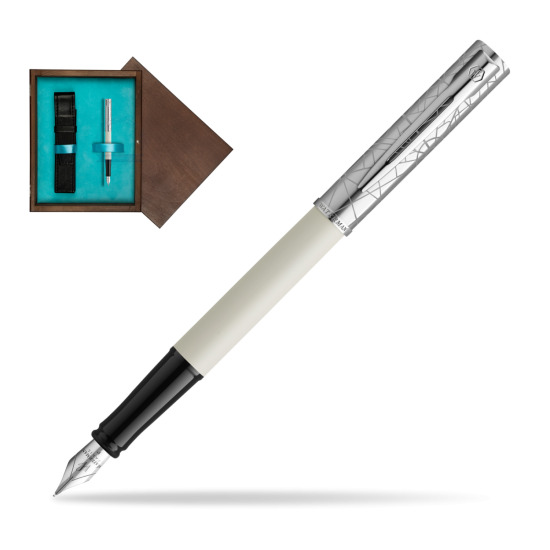 Waterman Allure Deluxe White Penna Stilografica in single wooden box Wenge Single Turquoise 