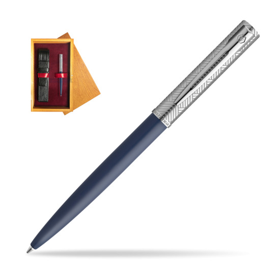 Waterman Allure Deluxe Blue Ballpoint Pen in single wooden box Honey Single Maroon