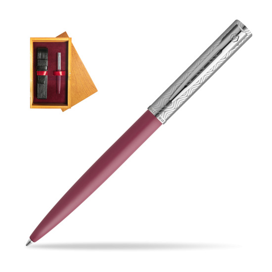 Waterman Allure Deluxe Pink Penna a Sfera in single wooden box Honey Single Maroon
