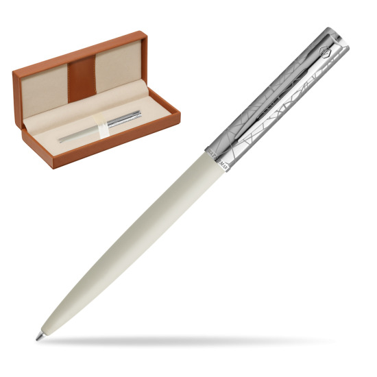 Waterman Allure Deluxe White Penna a Sfera  in classic box brown