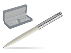 Waterman Allure Deluxe White Penna a Sfera in suede box grey