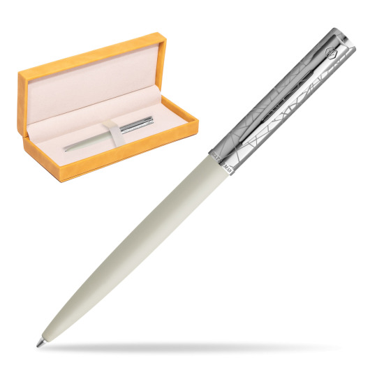 Waterman Allure Deluxe White Penna a Sfera in suede box yellow
