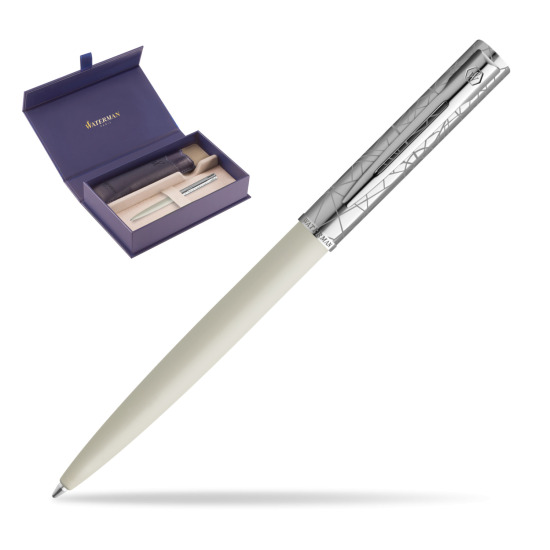 Waterman Allure Deluxe White Penna a Sfera in original Waterman box, slide-out case
