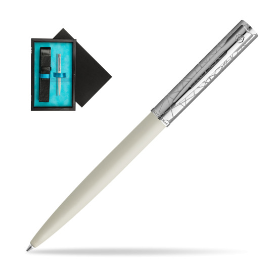 Waterman Allure Deluxe White Penna a Sfera in single wooden box Black Single Turquoise