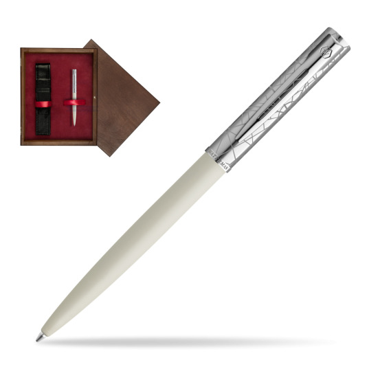 Waterman Allure Deluxe White Penna a Sfera in single wooden box Wenge Single Maroon