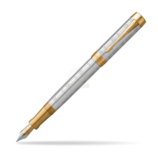 Parker Duofold Queen's Platinum Jubilee 2022 silver GT Penna Stilografica