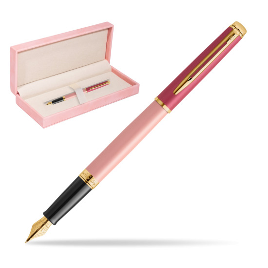 Waterman HÉMISPHÈRE COLOR-BLOCK PINK GT Penna Stilografica in suede box pink
