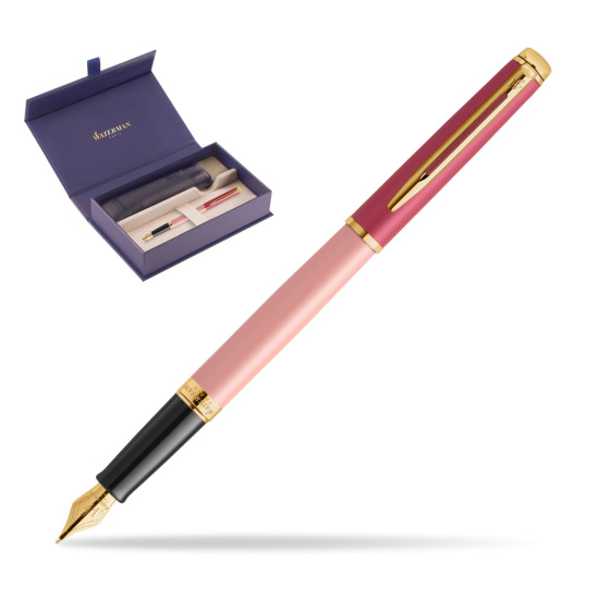 Waterman HÉMISPHÈRE COLOR-BLOCK PINK GT Penna Stilografica in original Waterman box, slide-out case