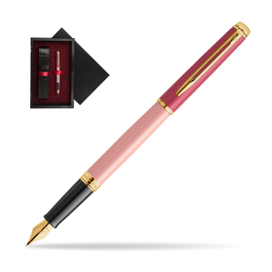 Waterman HÉMISPHÈRE COLOR-BLOCK PINK GT Penna Stilografica in single wooden box Black Single Maroon