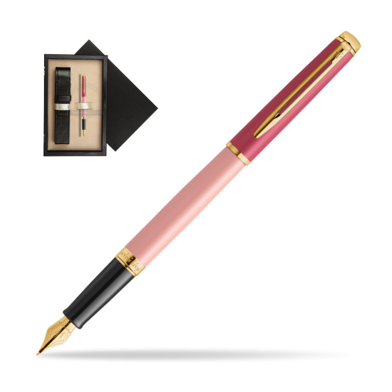Waterman HÉMISPHÈRE COLOR-BLOCK PINK GT Penna Stilografica in single wooden box Wenge Single Ecru