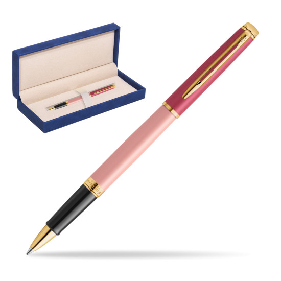 Waterman HÉMISPHÈRE COLOR-BLOCK PINK GT  Roller Kugelschreiber in suede box navy blue
