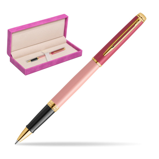 Waterman HÉMISPHÈRE COLOR-BLOCK PINK GT  Roller Kugelschreiber in suede box fuchsia