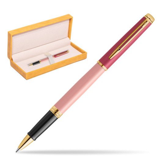 Waterman HÉMISPHÈRE COLOR-BLOCK PINK GT  Roller Kugelschreiber in suede box yellow
