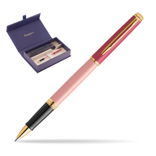 Waterman HÉMISPHÈRE COLOR-BLOCK PINK GT  Roller Kugelschreiber in original Waterman box, slide-out case