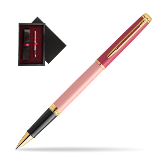 Waterman HÉMISPHÈRE COLOR-BLOCK PINK GT  Roller Kugelschreiber in single wooden box Black Single Maroon