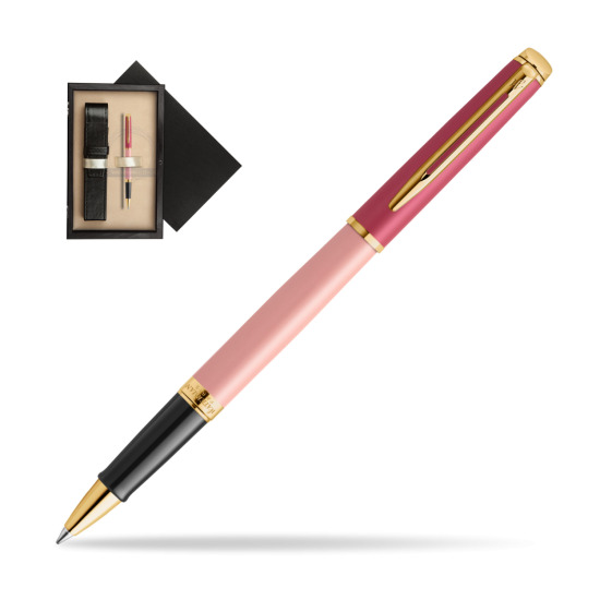 Waterman HÉMISPHÈRE COLOR-BLOCK PINK GT  Roller Kugelschreiber in single wooden box Wenge Single Ecru
