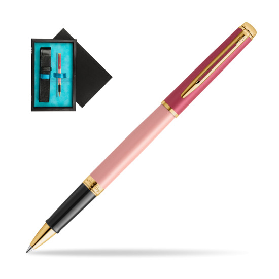 Waterman HÉMISPHÈRE COLOR-BLOCK PINK GT  Roller Kugelschreiber in single wooden box Black Single Turquoise