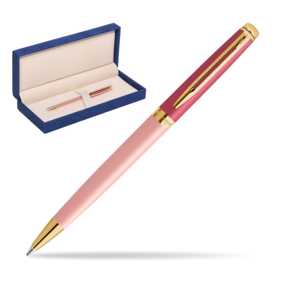 Waterman HÉMISPHÈRE COLOR-BLOCK PINK GT Penna a Sfera in suede box navy blue