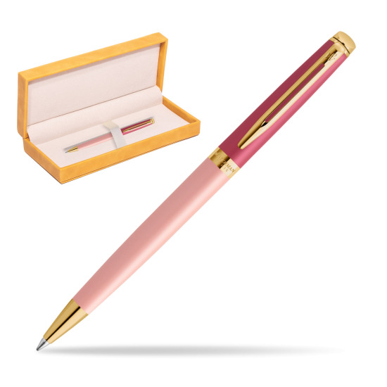 Waterman HÉMISPHÈRE COLOR-BLOCK PINK GT Penna a Sfera in suede box yellow